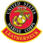 a USMC patch with the US Marine Corps seal with Leatherneck underneath