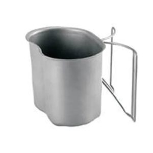 a military style steel canteen cup