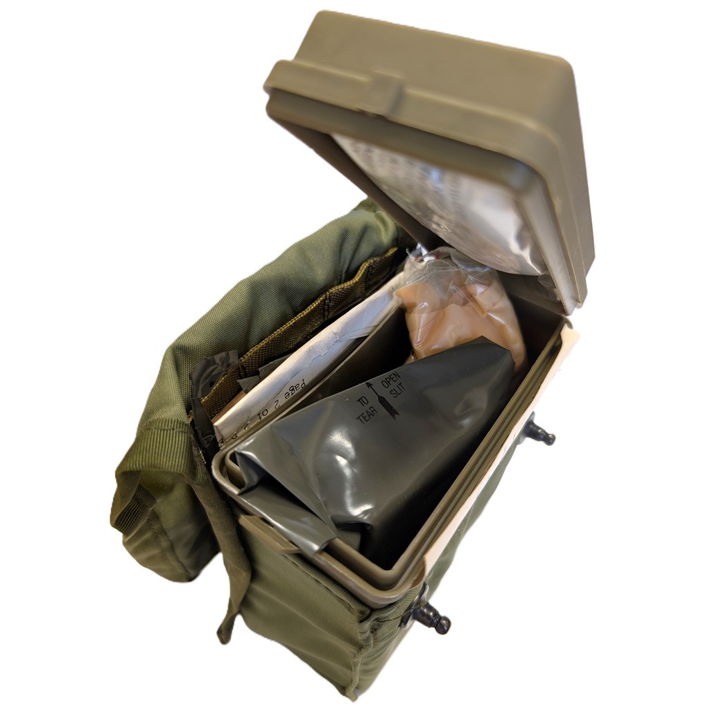 old OD IFAK ALICE-compatible IFAK case with medical supplies inside