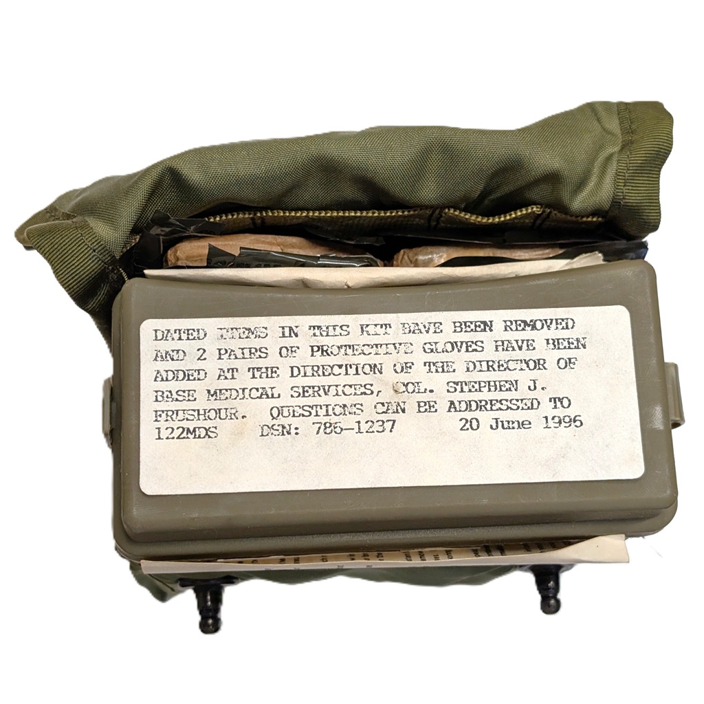 old OD IFAK ALICE-compatible IFAK case with medical supplies inside