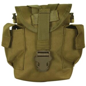 a coyote brown US Marine Corps canteen cover - general purpose pouch with MOLLE attachment so it can be added to larger backpacks and bags