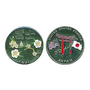 Camp fuji cherry blossom coin