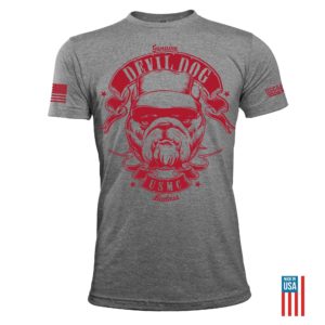 usmc Devil dog-Men Gray_shirt
