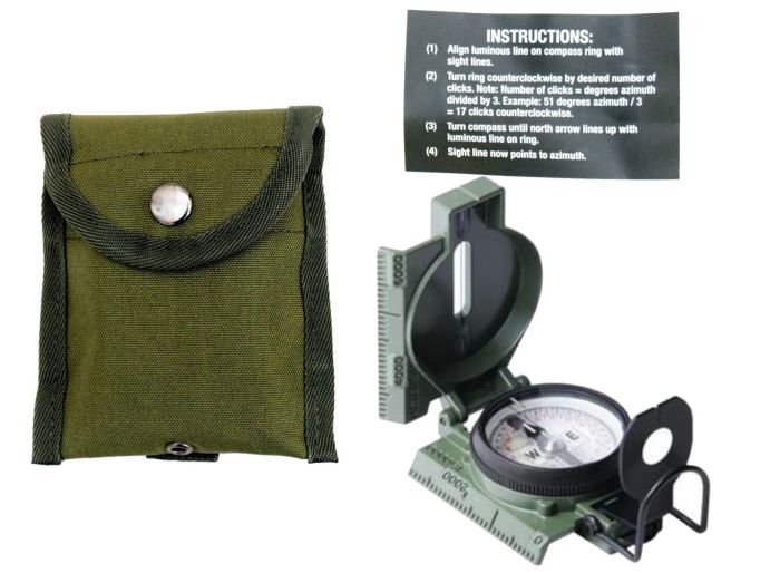 GI Phosphorus Lensatic Compass with MOLLE Pouch 2