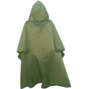 Military Style Ripstop Poncho - Olive Drab