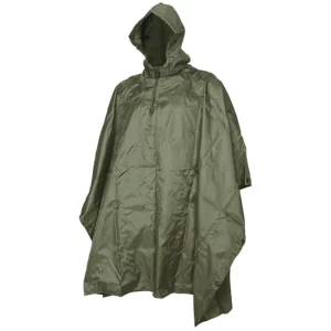 Military Style Ripstop Poncho - Olive Drab