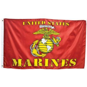 USMC Eagle Globe & Anchor Red Flag