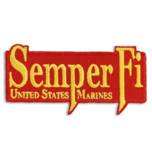 Red and Gold Semper Fi United States Marines Patch