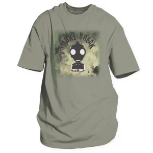 Smoke Break Gas Mask OD Olive Drab TShirt