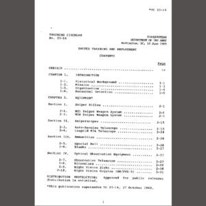 Sniper Training and Employment Handbook