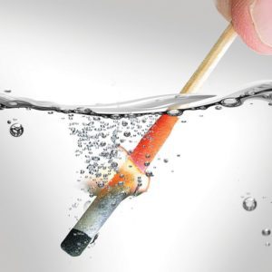 Waterproof match burning under water