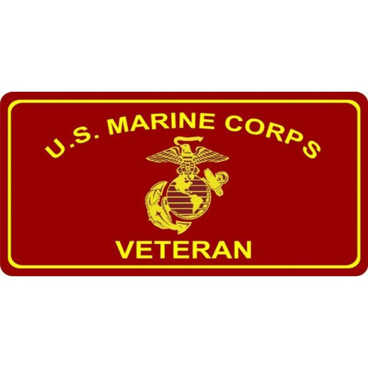 US Marine Corps Veteran License Plate
