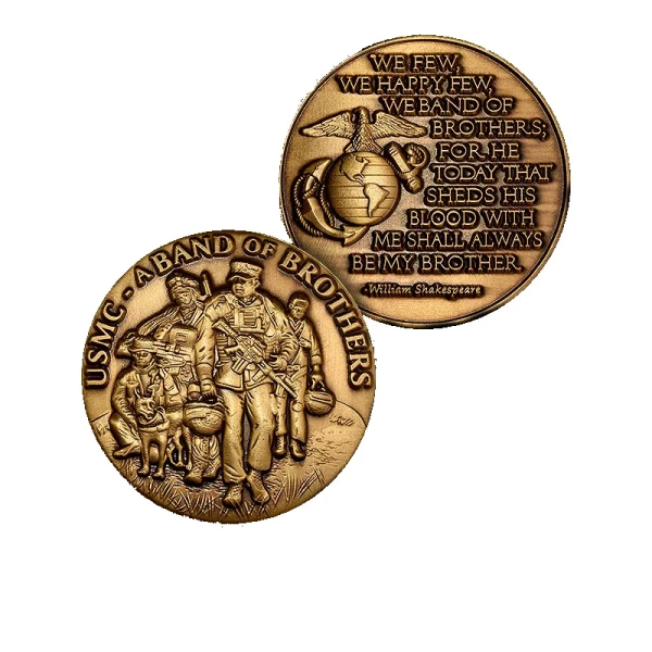 USMC A Band of Brothers Antique Coin - Devil Dog Depot