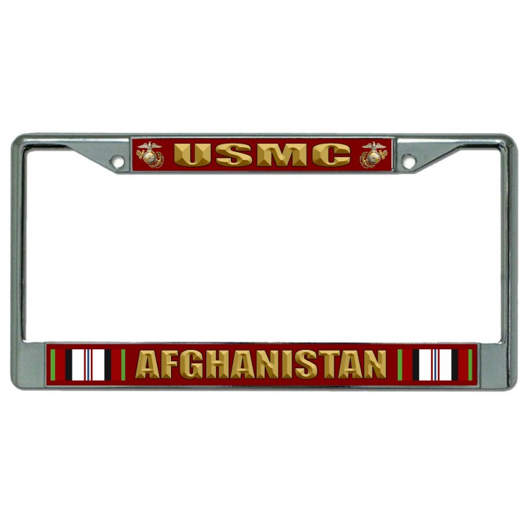 USMC Afghanistan Metal License Plate Frame