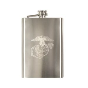 Eagle, Globe & Anchor Engraved Flask