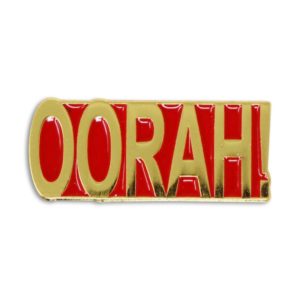 Red and Gold Metallic OORAH Enamel Pin