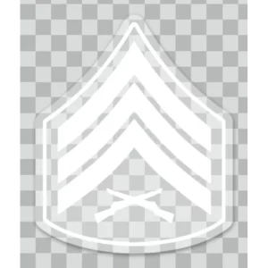 USMC Sergeant (E5) Chevron White Decal