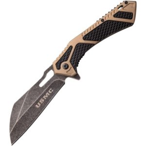 USMC Tan Linerlock Spring Assist Knife
