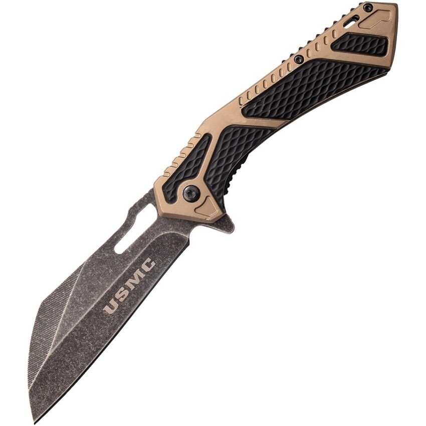 USMC Tan Linerlock Spring Assist Knife