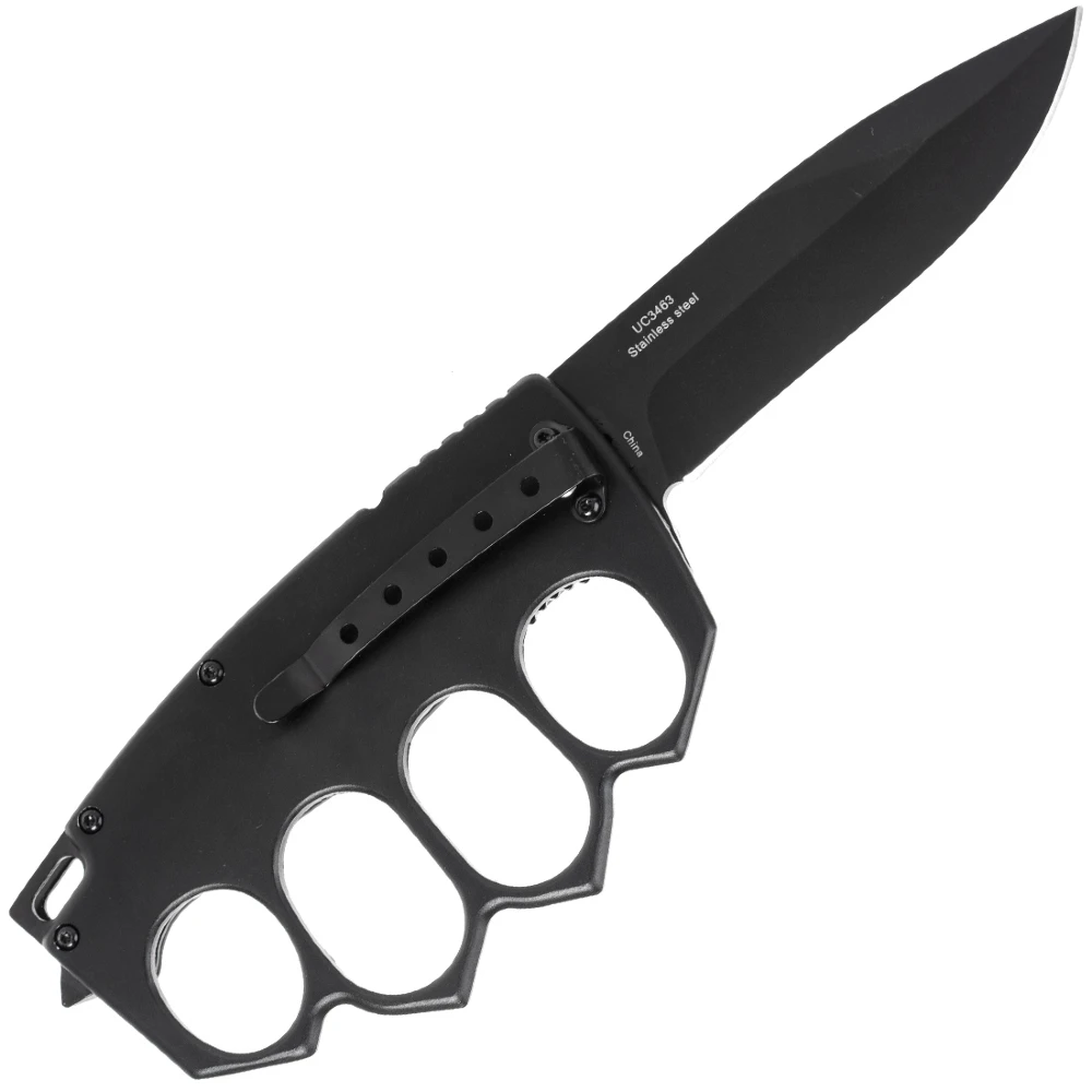 brass knuckles folding knife