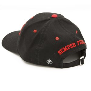 usmc black and red marine hat