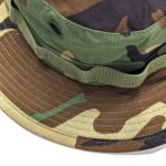 Woodland Camo Short Brim Vietnam Shooters Boonie Cover Details