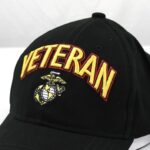 Marine Corps Veteran Black Cover with EGA Up Close