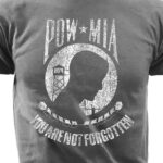 POW MIA gray shirt up close