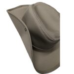 the side view of a khaki Australian bush hat
