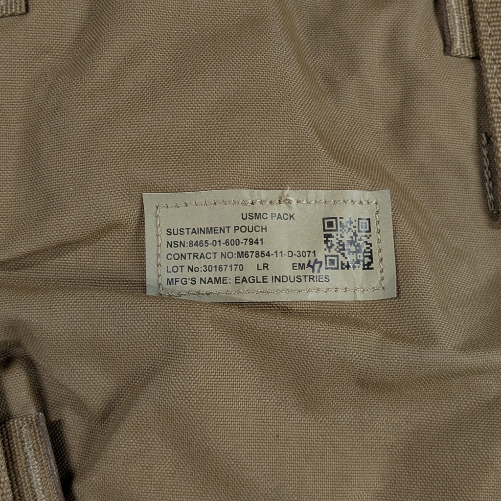 a US Marine Corps coyote brown MOLLE II sustainment pouch