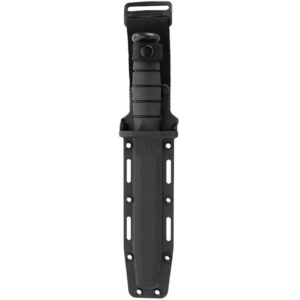 a Ka-bar knife in a MOLLE-compatible sheath