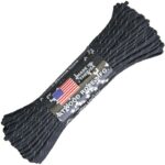 a 100 foot bundle of Atwood Rope reflective black 550 cord