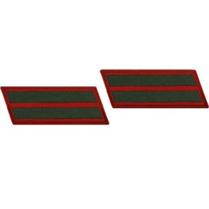 a set of two scarlet and green Marine Corps service stripes