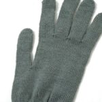 close up of green USGI wool glove liners