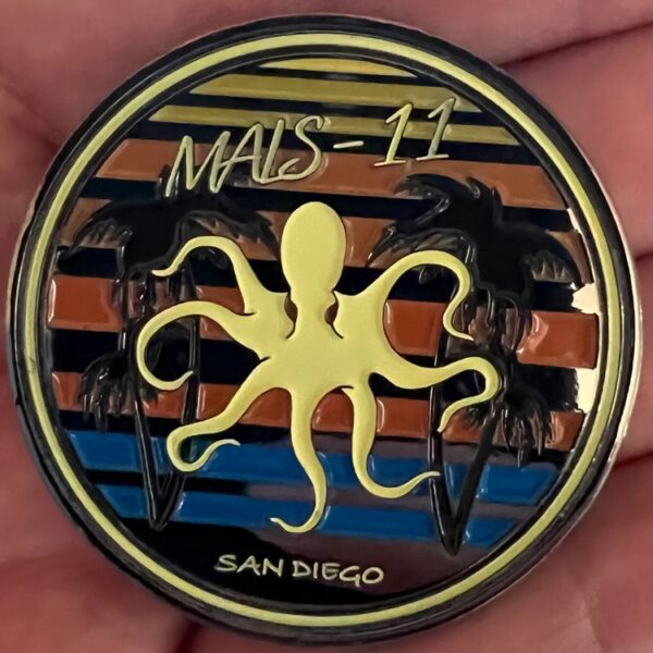 MALS-11 USMC Challenge Coin: Glow-in-the-Dark Devilfish Coin