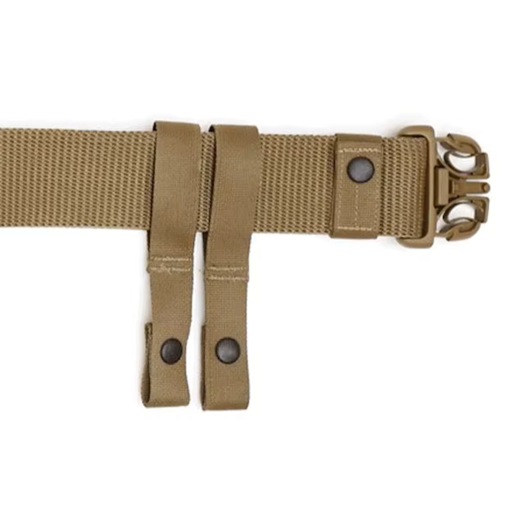 a coyote brown war belt buckle