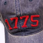 close up of a royal purple and red 1775 Marines baseball hat