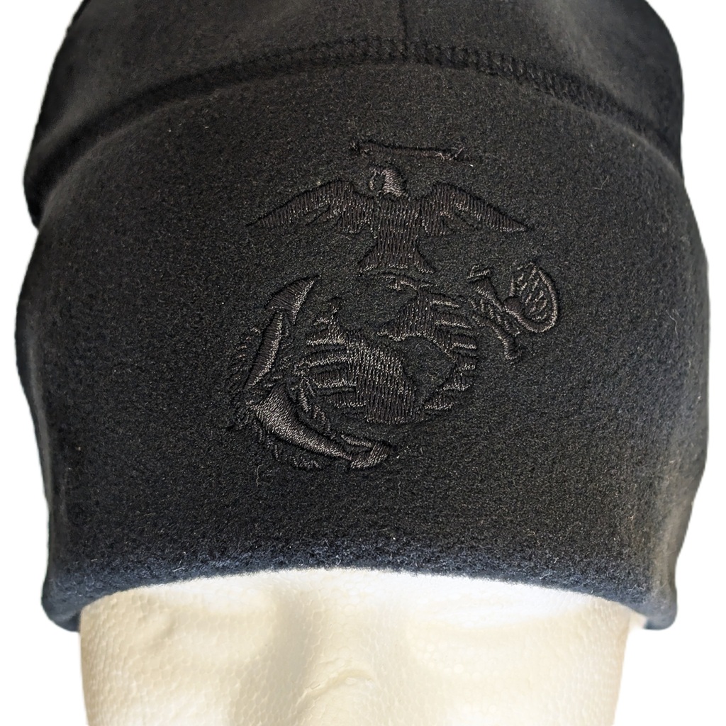 a black Polartec fleece USGI US Marine Corps beanie