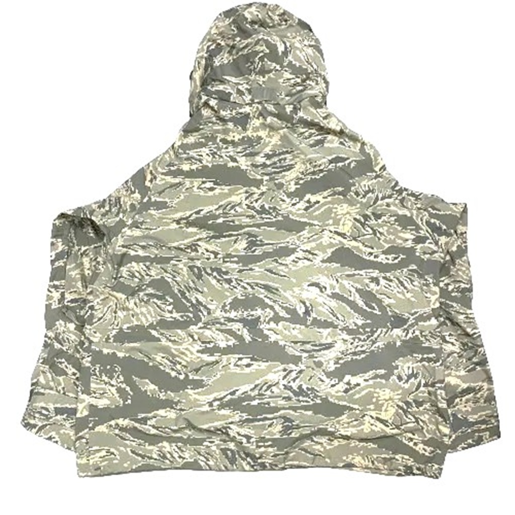 a USGI APECS Goretex Parka in US Air Force (USAF) ABU tiger stripe camouflage