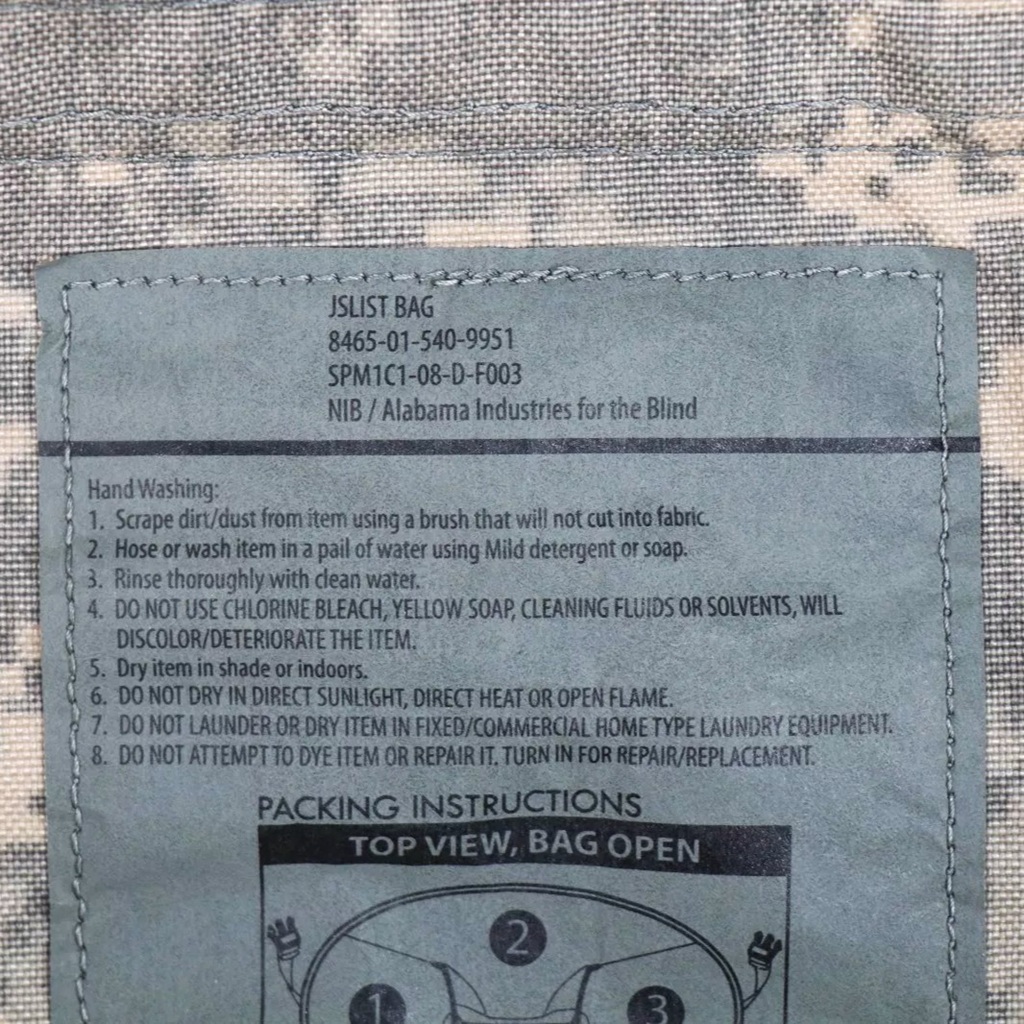 a USGI JSLIST bag tag