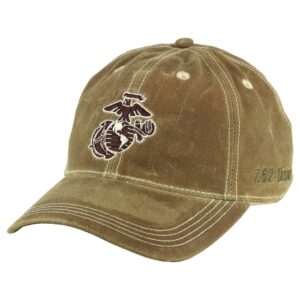 a coyote brown US Marine Corps baseball hat with an embroidered EGA
