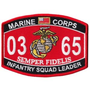 a US Marine Corps Infantry Squad Leader 0365 MOS Patch