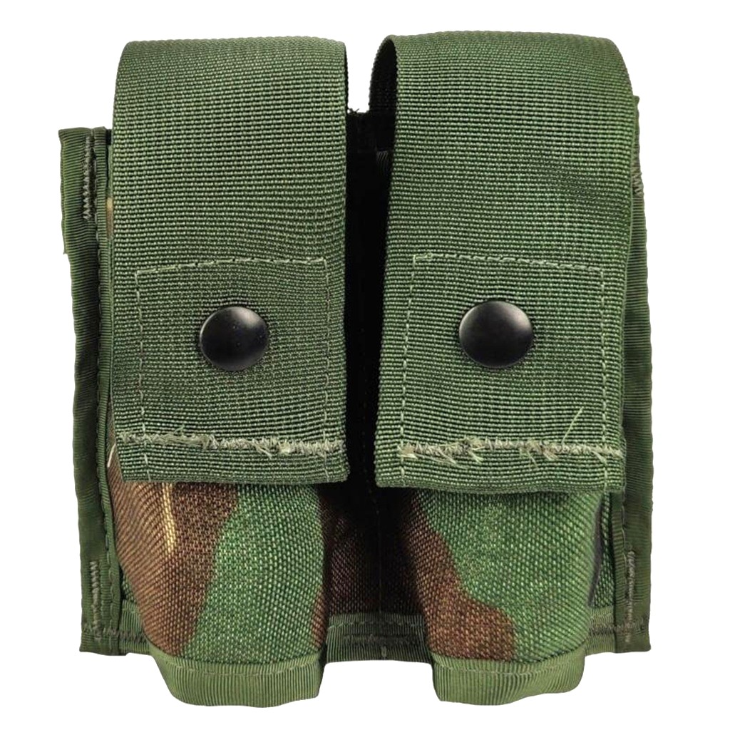 a woodland camouflage double high explosive 40mm grenade pouch