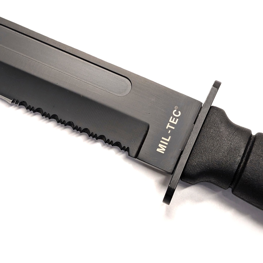 a Mil-Tec black military combat knife