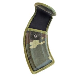a woodland camouflage AK-47 magazine pouch