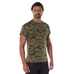 a soldier wearing a digital woodland t-shirt