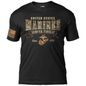 a black US Marine Corps t-shirt