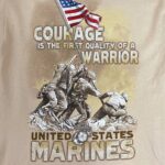 a tan USMC t-shirt