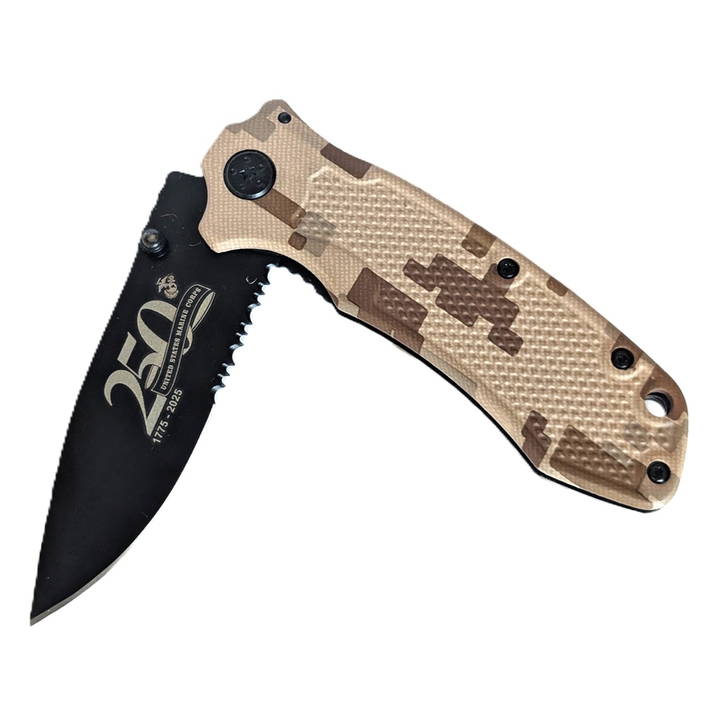 US Marine Corps 250th Anniversary Desert MARPAT Pocket Knife