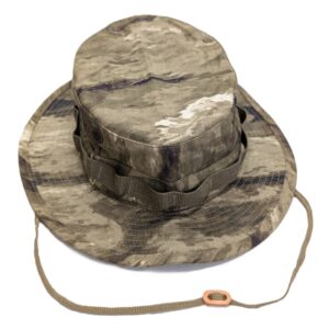 an A-TAC AUX (arid urban) camouflage USGI boonie cover (jungle hat)